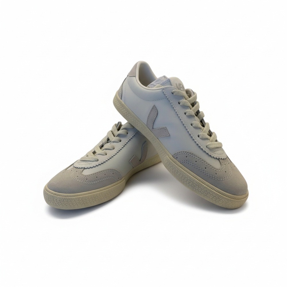 Veja Campo Sneakers Women Size 8 Leather White Grey Lace Up Casual‎
